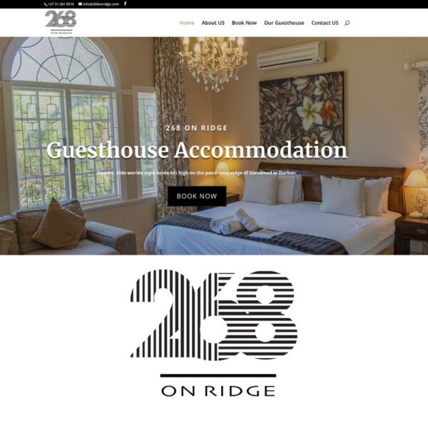 268 On Ridgea Guesthouse branding Durban - 268 On Ridge website by Bizzexpose
